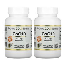 [1+1] CGN 캘리포니아골드뉴트리션 coQ10 200mg 120정 코엔자임 Q10 큐텐 코큐텐 고약사 USP 유비퀴논 2통