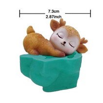 Sika-사슴 초콜릿 실리콘 몰드 크리에이티브 3D 새끼 사슴 크리스마스 양초 비누 동물 클레이 케이크 장식 도구 메이스틱 만들기, S0648XL