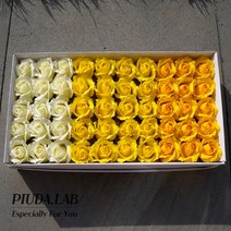 장미비누꽃50송이 3색혼합 노랑계열 비누꽃재료 사탕부케 도매