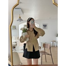 프라하 숄더패드 허리단추 셔츠 (4color)