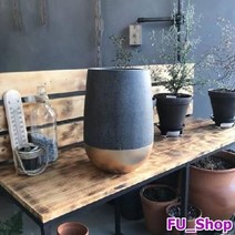 ForU567 모던 테라스톤 화분 타원형 골드 투톤