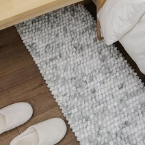 [포홈]극세사폼폼 멀티매트 주방매트, 라이트그린