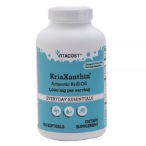 Vitacost KriaXanthin® 아스타잔틴 남극 크릴 오일 1회 제공량당 1000mg 소프트젤 300정