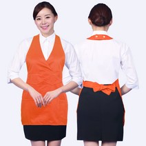 앞치마 홀서빙 식당 패스트푸드 업소용 바리스타 AE11, AE11 오렌지