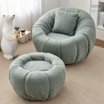 예쁜 미니 아쿠아 쇼파 윙 체어 스툴 용 일인 버즈 원룸 소파 1인 형 6인 카페 인테리어 디자인 의자 거실 5인 모듈 패브릭 원목 2인 카우치 북유럽 코너, 캐시미어-그레이그린(싱글체어+페달)