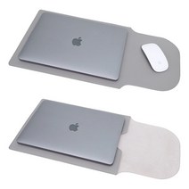 국내제작 오브리즈 노트북 가죽 파우치 맥북 에어 프로 그램 11인치 13인치 15인치, 라이트그레이
