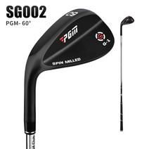 107262 골프 클럽 왼손잡이 샌드 바 페이스 홈 컷 웨지 남녀 용 PGM, 검은색 왼손 -60°