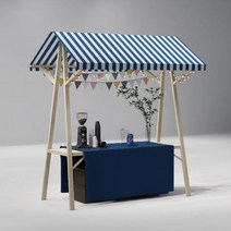 행사매대 노점 1500 가판대 시식 음식 판매 이동 야외, 파란색150x60x200