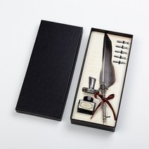잉크펜 세트 캘리그라피 해리포터 깃털펜 만년필 엔틱딥펜, 네이비, 세트2-깃펜-네이비