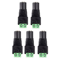 알루미늄 프로파일 신호 컬러 LED 스트립 CCTV 카메라용 커넥터 전원 플러그 어댑터 잭 소켓 DC 12V 수 암 2.15.5mm 5 쌍, 02 5pcs Female