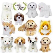 위더펫 리얼 강아지 동물 고양이 호랑이 비숑 말티즈 리트리버 동물인형, 위더펫웰시코기