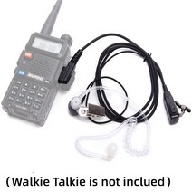 Kenwood Baofeng 888S UV-5R 워키 토키 용 은밀한 공기 음향 튜브 마이크 이어폰 버드 헤드셋 헤드폰, 한개옵션0