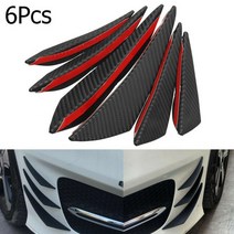 6pcs 맞는 프론트 범퍼 립 디퓨저 스플리터 지느러미 바디 스포일러 canards 원자가 턱 자동차 튜닝 canard 자동차 자동 교체 부품, 6개