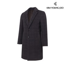 김영주 남성 가을 초겨울 캐시미어 체크 코트