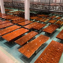 호두나무 식탁 세트 월넛 4인용 6인용 상판 테이블 원목 다판 호도목 흑단 사장 사무용, 온라인 고객 서비스에 문의하여