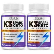 젤소 뉴트리션의 K3 스파크 미네랄 알약 고급 남성 및 여성용 K3 Spark 알약 포뮬러, 60개(2개들이)