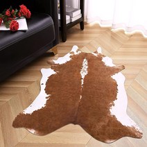 Amearea 브라운 인조 소가죽 러그 장식 카펫 부드러운 빈티지 소 장식
