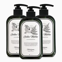 골든매치스 남성용 올인원 샴푸 앤 바디워시 우드그린, 500ml, 3개