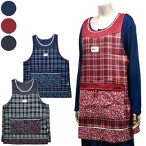 쿨샵 어머니 앞치마 꽃무늬 패턴 포켓 4계절 앞치마, FREEㅡ블랙, 본상품선택