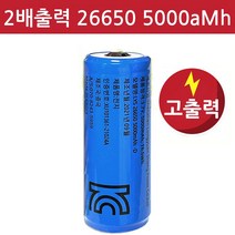 Store25 NEW 고방전 고출력 26650 5000 mAh 대용량 충전지 배터리 리튬충전지 건전지, 1개