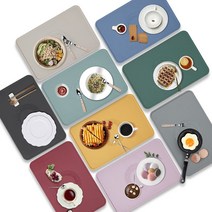 국내산 실리콘 미끄럼방지 방수 테이블매트 식탁매트 9color 2인 3인 4인세트, 코너버블, 블랙