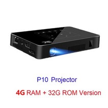휴대용 고사양 빔 프로젝터 Smartldea-P10 미니 스마트 DLP 프로젝터 안드로이드 9.0 wifi 비머 블루투스, 03 P10 4G 32G_02 미국 플러그