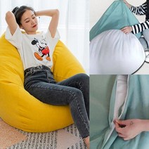 컬러 빈백 소파 (옐로우) (M) 편안한1인소파 노래방쇼파 심플한소파