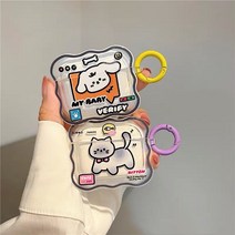 커플 에어팟 케이스 귀여운 캐릭터 고양이 개 실리콘 투명 케이스 호환 에어팟 1/2/3세대 에어팟 프로 +키링 EJ-0927, AirPods 3