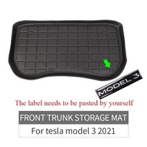새로운 모델 3 2021 Tesla 모델 3 액세서리 모델 3 TPE 보호 패드 Model3 카고 트레이 매트 용 자동차 전면 보관 상자 매트