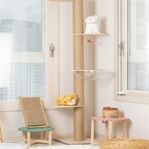 DIY 5단 스크래쳐 우드 캣타워 2type, 테무칸쿠팡 투명 해먹형, 투명 해먹형