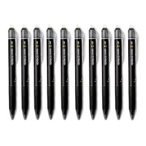 유니원 지워지는볼펜 이레이저볼 0.5mm 10개, 블랙