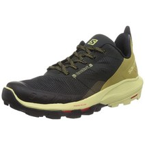 살로몬 Salomon 남성용 OUTPULSE 등반 하이킹 슈즈 블랙 리크 그린 포피 레드 8