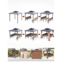 정원 정자 조립식 지붕 인테리어 조경 파티오 키트, 4x6미터 4열정기둥 10CM