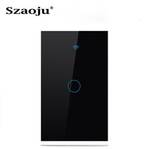 와이파이보일러 조절기 난방 절약 스마트 어플 무선 Szaoju US WIFI 터치 스위치 RF433 조명 라이프/Tuya 앱 제어 1/2/3 갱 지원 Alexa Google 홈, [04] Black One