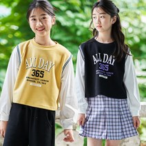 키키다이어리 여아 주니어옷 크롭티 조끼티 초등학생옷