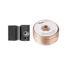 엘락 데뷔 2.0 B6.2 책장 스피커 블랙 짝, Speakers + 100 Feet Wire Cable
