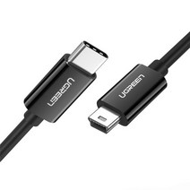Ugreen-USB C to Mini USB 케이블 썬더볼트 3 맥북 호환 프로 MP3 플레이어 용 미니 소형 c타입 어댑터 디지털 카메라 HDD, 01 Black_01 1M