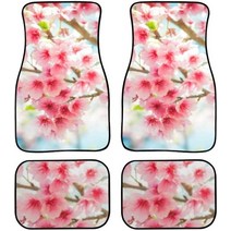자동차발매트 아름다운 일본 벚꽃/사쿠라 인쇄 카펫 플로어 매트-프론트 & 리어 라이너 세트 자동차 SU, 03 03