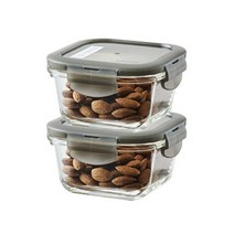 락앤락 오븐글라스 유로 내열밀폐용기, 2개, 정사각 300 ml