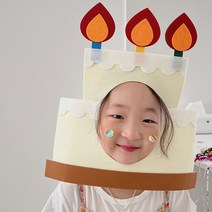 케익토퍼 생일 케이크 토퍼 ins풍 샤오홍슈 디어 헤드캡 엽기 파티 사진 촬영 장식 소품 가면, 01 옐로生日케이크头套