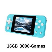 휴대용 레트로 오락실 게임기 POWDY Q90 3 인치 IPS 스크린 핸드 헬드 콘솔 듀얼 오픈 시스템 게임 16 시뮬레이터 PS1 선물 3D, 04 Blue 16GB