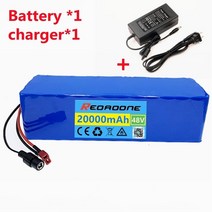 전기 자전거 스쿠터용 리튬 이온 배터리 팩 BMS 및 2A 포함 48V 1000W 13S3P 54.6V, 1.Batterycharger