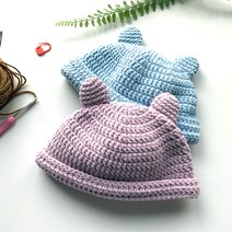 아기곰 신생아 뜨개 모자 DIY 키트 패키지, 746진그린