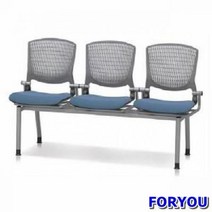 ForU354 3인용 연결의자 멜론 팔무 사출 쿠션 대합실의자 휴게실의자 약국의자, 그레이 그레이