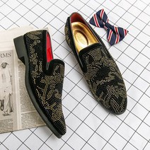 남자 구두 보석구두 블랙 뾰족코 화려한 트로트 가수 공연 무대 사진 촬영 슈즈, GL-29610 블랙