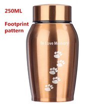반려동물유골함 250ML 골드/실버 스테인레스 스틸 항아리 애완견 고양이 새 햄스터 화장 재 기념품 관 동물, 04 Gold Footpri
