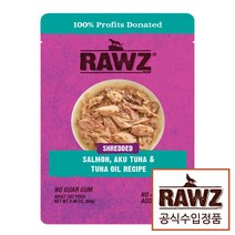 사은품증정!! 로우즈 오쥬바이8개/사시8개/슈레디드 캣캔8개/슈레디드 캣파우치8개/선택가능, 슈레디드 파우치 연어참치&참치오일 69g 8개