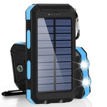 태양광 보조배터리 대용량 80000mah solar power bank 캠핑 필수품, 푸른