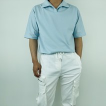 남자 썸머 루즈핏 쿨 분또 노버튼 Y 카라 반팔티 6color