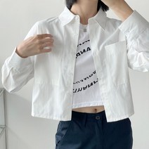 오굿초이스 투포켓 크롭긴팔 셔츠 (3color)